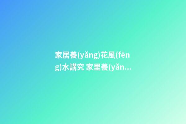 家居養(yǎng)花風(fēng)水講究 家里養(yǎng)幾盆花會比較好